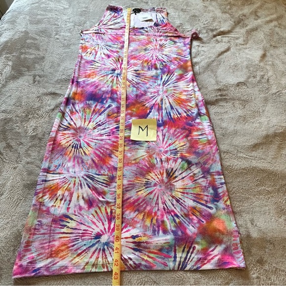 NWT Rue21 pink blue fireworks soft stretch summer dress Size M - Picture 7 of 8